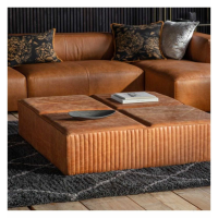 Modern Style High Grain Brown Leather Upholstered Ribbed Stitched Slab 30 x 120cm