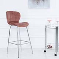 Rose Pink Curve Bar Stool