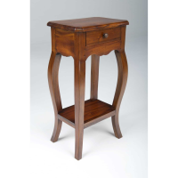 Mahogany Wood Village Small 1 Drawer Telephone Table with Shelf French Style