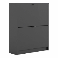Modern Matt Black Painted Hall Wall Shoes Cabinet 2 Tilting Drop Down Doors 2 Layers