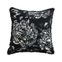 Floral Cushion Black