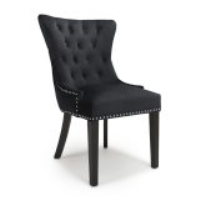 Modern Lionhead Ring Back Black Brushed Velvet Living Room Accent Chair 96.5x60cm