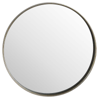 Modern Style Bronze Metal Narrow Edge Framed Large Round Wall Mirror 70x70cm