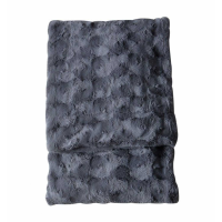 Fur Throw Gunmetal Grey