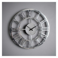 Large Wall Clock Polished Aluminium