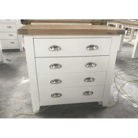 Oxford Modern Style Wood And Cream Painted 4 Drawer Bedroom Chest 90 x 80cm