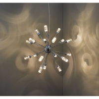 Polished Chrome Adjustable Sputnik Multi Arm 18 LED Ceiling Pendant Light