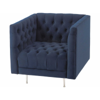 Arya Blue Velvet Button Detail Occasional Chair