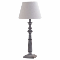 Incia Wooden Column Table Lamp With Shade