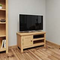 Traditional Style Rustic Oak 1 Door Living Room Small TV Unit with Shelves 45x900cm