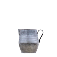 Grey Levens Wide Galvanised Pitcher Small