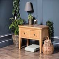 Natural Solid Oak Low Coffee Sofa Table 2 Drawers Traditional Style 50x90x55cm