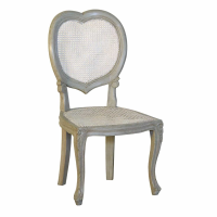 Isabella Grey and White Heart Shaped Bedroom Chair