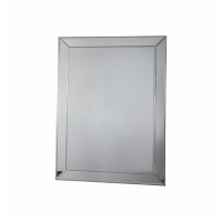 Petruth Modern Style Silver Finish Rectangular Bedroom Wall Mirror 109.5x79.5cm