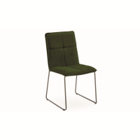 Soren Green Velvet Fabric Padded Seat Modern Kitchen Dining Chair on Metal Legs