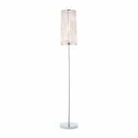 Tall 3 Light Floor Lamp Chrome Plate With Clear Crystal Glass And Inline Foot Switch