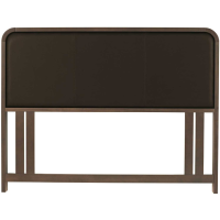 Walnut Wood Frame 4ft6 Double Divan Bed Headboard Brown Leather Padded 135cm Wide