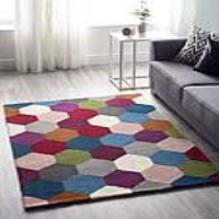 Origins Farah Hexagon Geometric Style Multi Coloured Hand Tufted Wool Rug 120x170cm