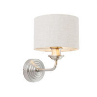 Natural Highclere 1 Wall Light Brushed Chrome