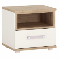 4KIDS 1 drawer bedside cabinet With lilac handles
