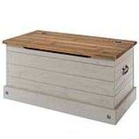 Corona Grey Antique Wax Solid Pine Storage Trunk Blanket Box Mexican Design