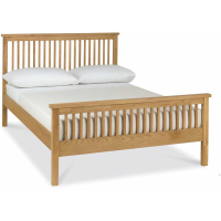 Atlanta Solid Oak Wood High Footend Bedroom Bedstead 4ft Small Double 122cm