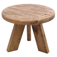 Reclaimed Natural Pinewood Round Lamp End Table with Tripod Legs 60cm Diameter