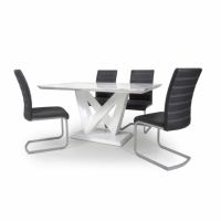 Saturn Medium and 4 Callisto Black Dining Set