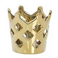 Value Medium 12cm Gold Crown Tealight Holder