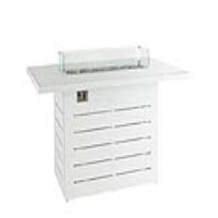 White Aluminium Framed Outdoor Garden Bar Table Pattern Glass Top with Firepit