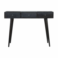 Modern Style Ash Black 3 Drawer Living Room Console Table With Nordic Style Legs 80x110cm