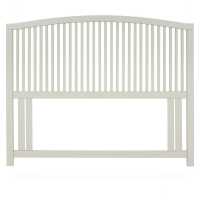Soft Grey Painted Modern Wooden Vertical Slatted Arched Headboard Small Double 4ft 122cm