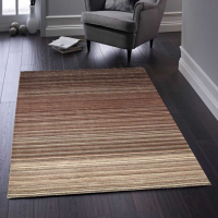 Origins Fine Handloom Woven Fine Stripes Pure Wool Rug in Natural and White 160x230cm