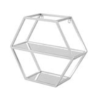 Value 40cm Silver Hexagon Wall Shelf