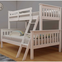 Dux Modern White Painted Kids Bunk Bed Triple Sleeper 3ft and 4ft6 151cm High