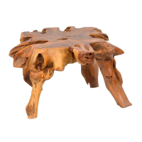 Natural Tree Root Coffee Table Wooden Carved Design 60cm Diameter