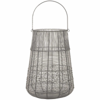 Large Wire Silver And Grey Glowray Conical Lantern