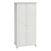 Richmond Off White MDF Smooth Lacquered 2 Door Double Bedroom Wardrobe 185x88cm