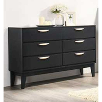 Luna Blue Painted Wood Modern 6 Drawer Dressing Chest 122cm Wide