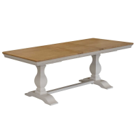 Winchester Modern Silver Painted Oak Top 180 to 230cm Extending Kitchen Dining Room Table