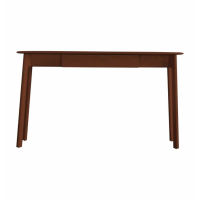 Modern Slim 1 Drawer Home Office Study Desk Walnut Dark Wood 130x50x77cm