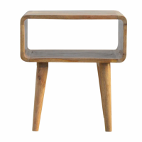 Scandinavian Style Mango Wood Open Bedside Cabinet With Storage Compartment 50 x 45cm