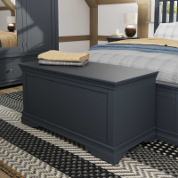 Wooden Grey Painted Bedroom Blanket Toy Storage Box