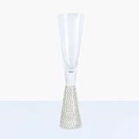 Milano Modern Style Silver Finish Champagne Glass With Diamante Stem 6cm Diameter