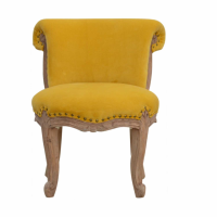 Petite French Chair In Mustard Velvet