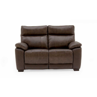 Modern Design Positano Brown Leather Upholstered 2 Seater Fixed Sofa 150cm Wide