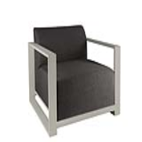 Dark Grey Fabric Outdoor Living Modular Single Chair Aluminium Framed