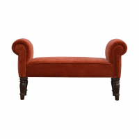 Bench In Brick Red Velvet