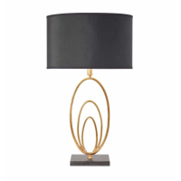 Modern Antique Black And Gold Fabric Base Bedroom Table Lamp 78 x 46cm