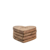 Heart Coasters Natural Set of 4